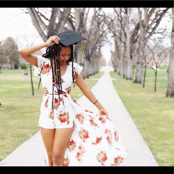 High-Low Floral Romper - Picture 5 of 6